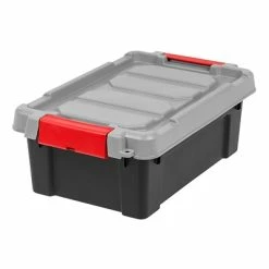 New ๐ฏ Storage Bins & Totes IRIS Store-It-All 23.73 Qt.Latching Lid Storage Tote, Black, 6/Pack (250150) โ