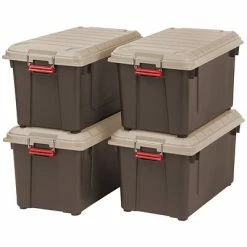 Best reviews of 🎁 Iris® Storage Totes IRIS Weathertight Heavy Duty 87 Qt. Storage Tote, Brown, 4 Pack (250183) 👍