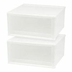 Cheapest 🌟 Storage Drawers IRIS 51 Qt. Stacking Drawer, White, 2/PK (585411) ⌛