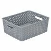 Best Pirce ✨ Decorative Boxes & Baskets Simplify's Medium Resin Wicker Storage Bin In Grey 🥰 -Change Your Whole Storage & Organization. unnamed file 1689
