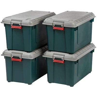 Hot Sale 🧨 Iris® Storage Totes IRIS Weathertight Heavy Duty 87 Qt. Storage Tote, Green, 4/Pack (585751) 👍 3 Hot Sale 🧨 Iris® Storage Totes IRIS Weathertight Heavy Duty 87 Qt. Storage Tote, Green, 4/Pack (585751) 👍