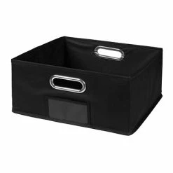 Promo 🌟 Storage Bins & Totes Niche Cubo Half-Size Foldable Fabric Storage Bin- Black (HTOTE1206BK) 🛒