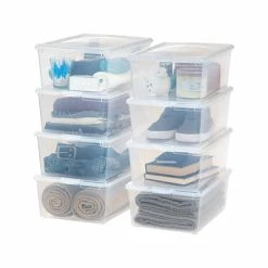 Discount ❤️ Storage Bins & Totes Iris 13.5 Qt. Snap Lid Storage Tote, Clear, 8/Pack (500075) 👏 -Change Your Whole Storage & Organization. unnamed file 1726