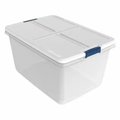New 💯 Storage Bins & Totes Hefty 66 Qt. Latch Lid Storage Bins, Clear/White, 6/Pack (7105) 🔔