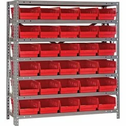 Wholesale 🥰 Storage Bins & Totes Quantum Storage Systems 18" X 36" X 39" Shelf Bins Unit, Red (1839-104-R) 👍