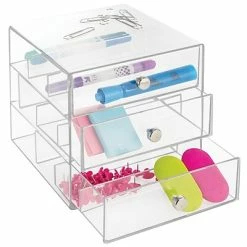 Deals ๐ Storage Drawers InterDesign Original 3-Drawer Plastic Glasses Drawers, Clear (35330) โค๏ธ