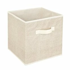 Budget 🔔 Decorative Boxes & Baskets Simplify Faux Jute Polypropylene/Cardboard Box Cube, Off-White (25432-FEJ) ⭐