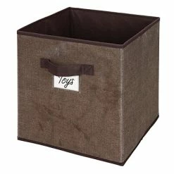 Wholesale 🎁 Decorative Boxes & Baskets Simplify Faux Jute Polypropylene/Cardboard Box Cube, Brown (25432-ESPRESSO) ❤️