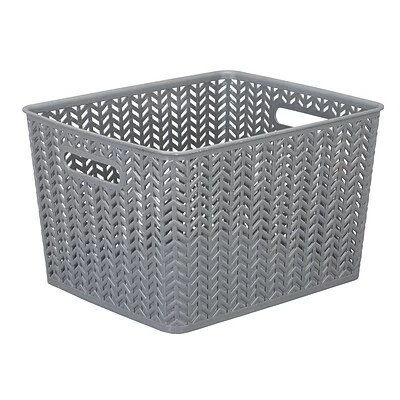 Best deal 🥰 Decorative Boxes & Baskets Simplify Large Herringbone Storage Bin In Grey ⭐ 3 Best deal 🥰 Decorative Boxes & Baskets Simplify Large Herringbone Storage Bin In Grey ⭐