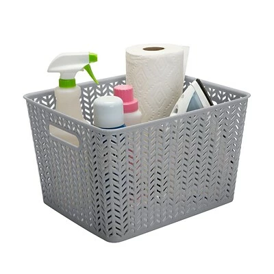 Best deal 🥰 Decorative Boxes & Baskets Simplify Large Herringbone Storage Bin In Grey ⭐ 4 Best deal 🥰 Decorative Boxes & Baskets Simplify Large Herringbone Storage Bin In Grey ⭐ - Image 2