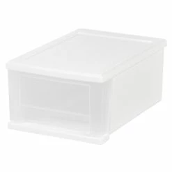 Deals ❤️ Storage Drawers IRIS 7 Qt. Stacking Drawer, White, 4/PK (129873) 🌟