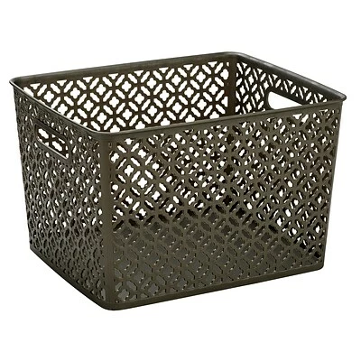 Outlet ❤️ Storage Bins & Totes Simplify Trellis Storage Bin, Pewter (26102-PEWTER) 🔥 3 Outlet ❤️ Storage Bins & Totes Simplify Trellis Storage Bin, Pewter (26102-PEWTER) 🔥