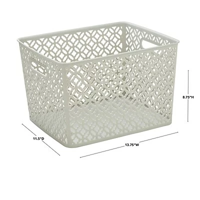 Flash Sale ๐ Storage Bins & Totes Simplify Trellis Storage Bin, Stone (26102-STONE) ๐ 4 Flash Sale ๐ Storage Bins & Totes Simplify Trellis Storage Bin, Stone (26102-STONE) ๐ - Image 2