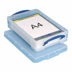 Promo 🔔 Stackable Storage Boxes & Bins Really Useful Box® 4 Liter, Clear (4L CL) ⌛