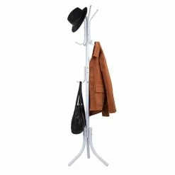 Discount 😀 Clothes Racks & Portable Closets Mind Reader Standing Metal 11 Hook 🧥 Coat Rack, White (COATRACK11-WHT) ✨