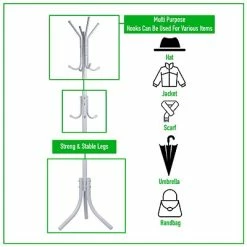 Discount 😀 Clothes Racks & Portable Closets Mind Reader Standing Metal 11 Hook 🧥 Coat Rack, White (COATRACK11-WHT) ✨ -Change Your Whole Storage & Organization. unnamed file 195