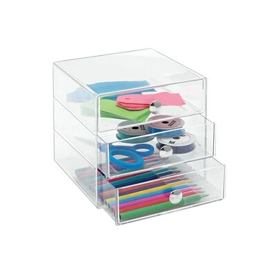 Brand new 🥰 Storage Drawers InterDesign Original 3 Drawers Desktop Storage, Clear (35300) 🔥 4 Brand new 🥰 Storage Drawers InterDesign Original 3 Drawers Desktop Storage, Clear (35300) 🔥 - Image 2