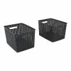 Flash Sale ✨ Plastic Weave Bins Advantus Large Weave Plastic Bin, Black, 2/Pack 💯 -Change Your Whole Storage & Organization. unnamed file 208