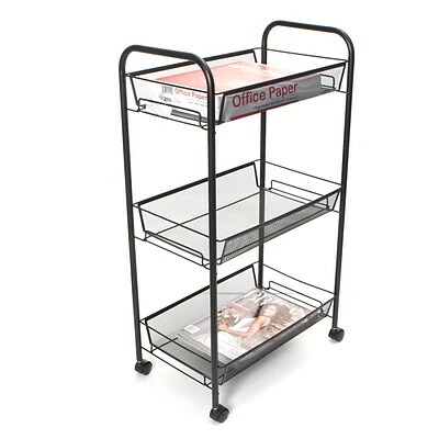 Promo ๐ Rolling Carts Mind Reader 'Roll' Rolling Metal Mesh 3 Shelf Cart, Black (3TOCART-BLK) ๐ 4 Promo ๐ Rolling Carts Mind Reader 'Roll' Rolling Metal Mesh 3 Shelf Cart, Black (3TOCART-BLK) ๐ - Image 2