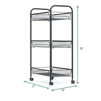 Promo ๐ Rolling Carts Mind Reader 'Roll' Rolling Metal Mesh 3 Shelf Cart, Black (3TOCART-BLK) ๐ 5 Promo ๐ Rolling Carts Mind Reader 'Roll' Rolling Metal Mesh 3 Shelf Cart, Black (3TOCART-BLK) ๐ - Image 3