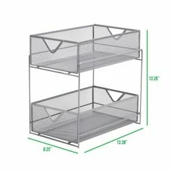 Best Pirce 🤩 Decorative Boxes & Baskets Mind Reader 2 Tier Metal Mesh Storage Baskets, Silver (CABASK2T-SIL) 🥰 -Change Your Whole Storage & Organization. unnamed file 238