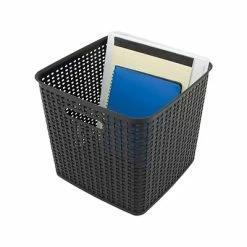 Best deal 💯 Storage Bins & Totes Advantus Extra Large Plastic Weave Basket, Black (37519) 🔔 -Change Your Whole Storage & Organization. unnamed file 252