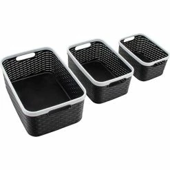 Coupon ⭐ Storage Bins & Totes Advantus Nantucket Weave Bins, Black/White, 3/Pack (39220) 😍 -Change Your Whole Storage & Organization. unnamed file 258