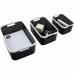 Coupon ⭐ Storage Bins & Totes Advantus Nantucket Weave Bins, Black/White, 3/Pack (39220) 😍 -Change Your Whole Storage & Organization. unnamed file 259