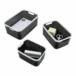 Coupon ⭐ Storage Bins & Totes Advantus Nantucket Weave Bins, Black/White, 3/Pack (39220) 😍 -Change Your Whole Storage & Organization. unnamed file 260