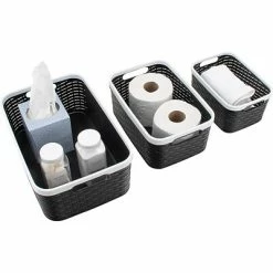 Coupon ⭐ Storage Bins & Totes Advantus Nantucket Weave Bins, Black/White, 3/Pack (39220) 😍 -Change Your Whole Storage & Organization. unnamed file 261