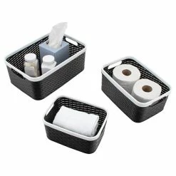 Coupon ⭐ Storage Bins & Totes Advantus Nantucket Weave Bins, Black/White, 3/Pack (39220) 😍 -Change Your Whole Storage & Organization. unnamed file 262