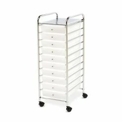 Best Pirce 😍 Storage Drawers Seville Classics 10-Drawer Organizer Cart, Frosted White (SHE16218WB) 🥰