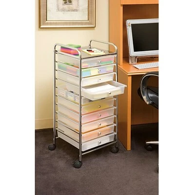 Best Pirce 😍 Storage Drawers Seville Classics 10-Drawer Organizer Cart, Frosted White (SHE16218WB) 🥰 4 Best Pirce 😍 Storage Drawers Seville Classics 10-Drawer Organizer Cart, Frosted White (SHE16218WB) 🥰 - Image 2