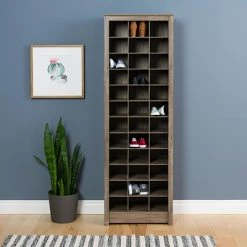 Discount ๐ Shoe Racks Prepac Space-Saving ๐ Shoe Storage Cabinet, Drifted Gray (DUSR-0009-1) โ๏ธ