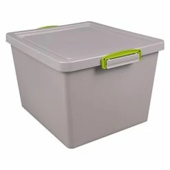 Wholesale 🌟 Storage Bins & Totes Really Useful Box 35.4 Qt. Latch Lid Storage Tote, Dove Gray (33.5PSTL-RECY-GREY) ✨