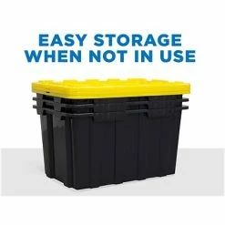 Hot Sale 🔥 Storage Bins & Totes Mount-It! 63.4 Qt. Snap Lid Storage Bin, Black/Yellow, 3/Pack (WI-3001) ✨ -Change Your Whole Storage & Organization. unnamed file 321