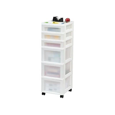 Flash Sale ๐คฉ Storage Drawers Iris 6-Drawer Standalone Cart, White/Translucent White (585008) ๐ 4 Flash Sale ๐คฉ Storage Drawers Iris 6-Drawer Standalone Cart, White/Translucent White (585008) ๐ - Image 2