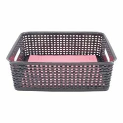 Brand new 🔔 Plastic Weave Bins Advantus Weave Plastic Bin, Black, 2/Pack 😉