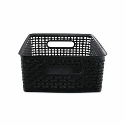 Brand new 🔔 Plastic Weave Bins Advantus Weave Plastic Bin, Black, 2/Pack 😉 -Change Your Whole Storage & Organization. unnamed file 349