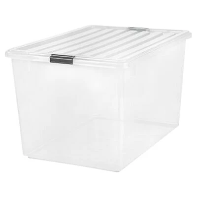 Promo ๐ Storage Bins & Totes Iris 132 Qt. Latch Lid Storage Box, Clear (100251) ๐ 3 Promo ๐ Storage Bins & Totes Iris 132 Qt. Latch Lid Storage Box, Clear (100251) ๐