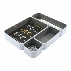 Wholesale 🌟 Storage Bins & Totes Fusion 4-Compartment Stackable Plastic Compartment Storage, White/Gray, 4/Pack (37592) 🎉