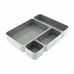 Wholesale 🌟 Storage Bins & Totes Fusion 4-Compartment Stackable Plastic Compartment Storage, White/Gray, 4/Pack (37592) 🎉 -Change Your Whole Storage & Organization. unnamed file 41