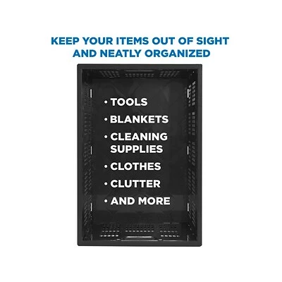 Best Sale 🥰 Crates Mount-It! 51.78 Qt. Open Lid Storage Crate, Black (WI-3002) ⌛ 6 Best Sale 🥰 Crates Mount-It! 51.78 Qt. Open Lid Storage Crate, Black (WI-3002) ⌛ - Image 4