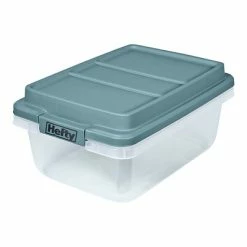 Best reviews of 😉 Storage Bins & Totes Hefty Hi-Rise 18 Qt. Lift Off Lid Storage Tote, Gray/Clear, 8/Pack (HFT-7160010665666-8) 🔔