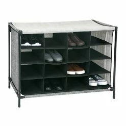 Best deal ⌛ Shoe Storage Simplify 👟 Shoe Cubby, 16 Compartment, Black (23200-BLACK) 💯