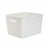 Best Pirce ❤️ Decorative Boxes & Baskets Simplify's Large Resin Wicker Storage Bin In White 😍 -Change Your Whole Storage & Organization. unnamed file 439