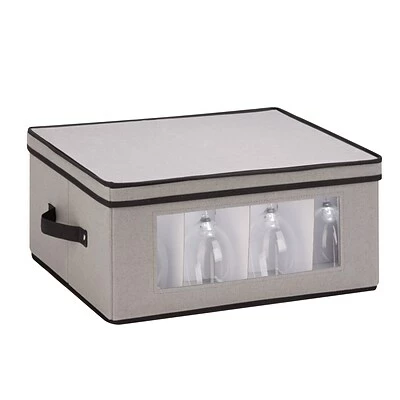 Cheapest ✔️ Honey-Can-Do Storage Accessories Honey Can Do Dinnerware Storage Box, 18.5" X 14" X 8.5", Gray Canvas (SFT-05379) ✔️ 5 Cheapest ✔️ Honey-Can-Do Storage Accessories Honey Can Do Dinnerware Storage Box, 18.5" X 14" X 8.5", Gray Canvas (SFT-05379) ✔️ - Image 3