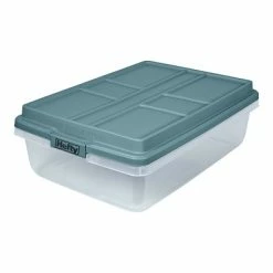 Outlet 🛒 Storage Bins & Totes Hefty Hi-Rise 40 Qt. Lift Off Lid Storage Tote, Gray/Clear, 6/Pack (HFT-7162010665666-6) 😀