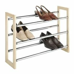 Promo 🎁 Shoe Storage Whitmor 21 Pairs Capacity Stackable Expandable 👟 Shoe Rack, Silver 🌟