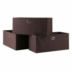 Cheap 🛒 Decorative Boxes & Baskets Winsome Torino 3 Piece Folding Fabric Baskets Chocolate (38323) ⌛